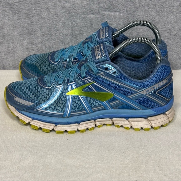 Brooks Adrenaline GTS 17 Running Shoes-Azure Blue/Palace Blue/Lime Punch-Women 8 - Picture 4 of 10